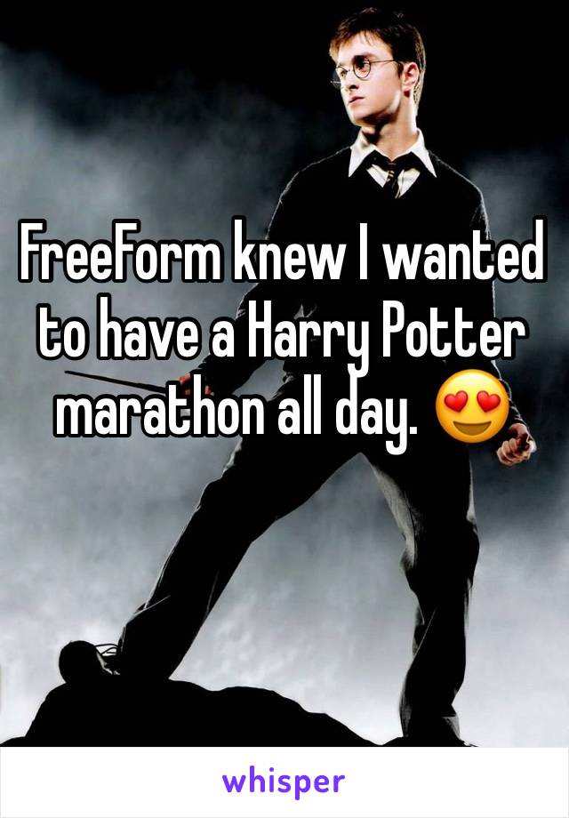 FreeForm knew I wanted to have a Harry Potter marathon all day. 😍