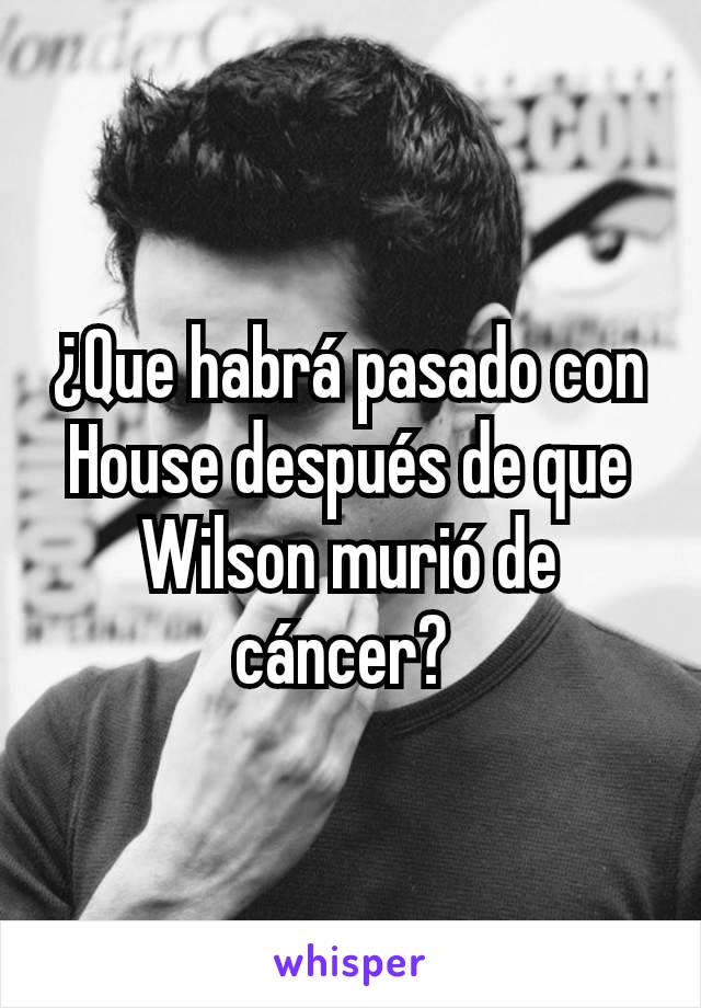 ¿Que habrá pasado con House después de que Wilson murió de cáncer? 