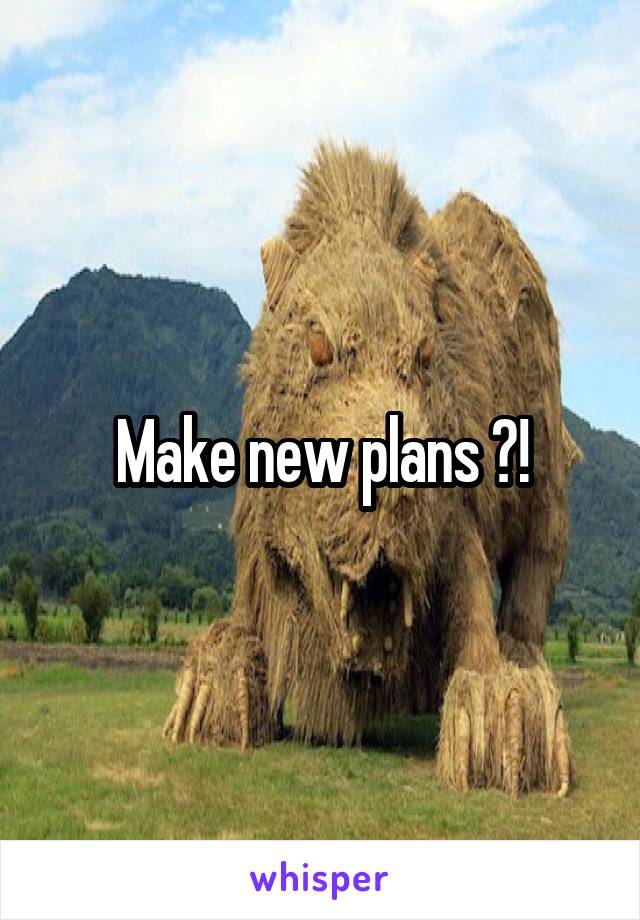 Make new plans ?!