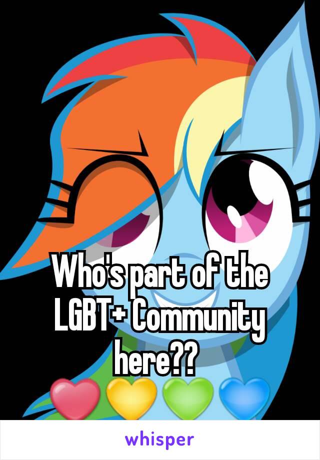 Who's part of the LGBT+ Community here?? 
❤💛💚💙💜
