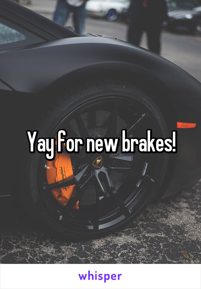 Yay for new brakes!