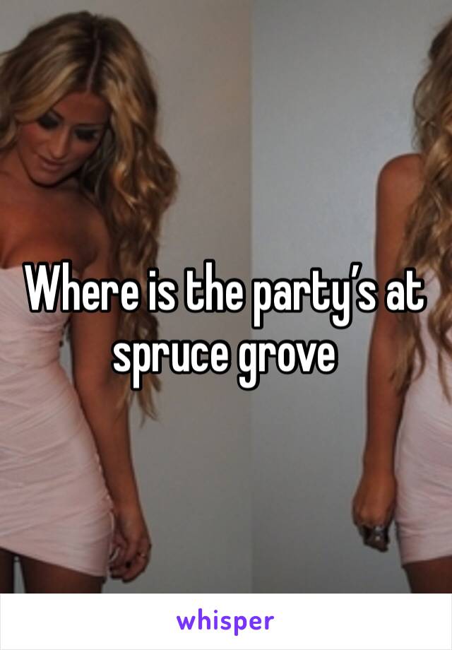 Where is the party’s at spruce grove