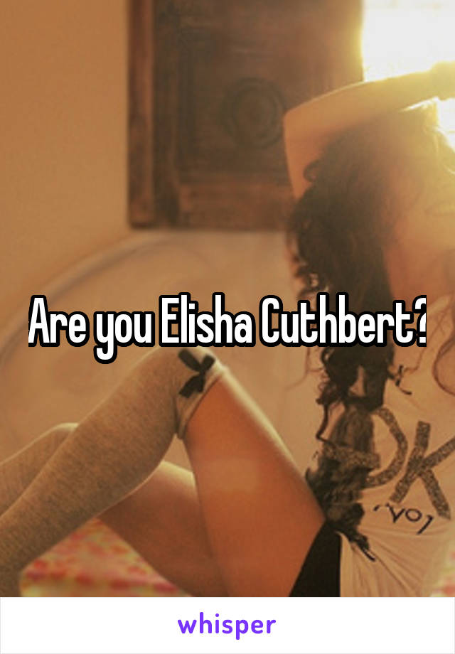 Are you Elisha Cuthbert?