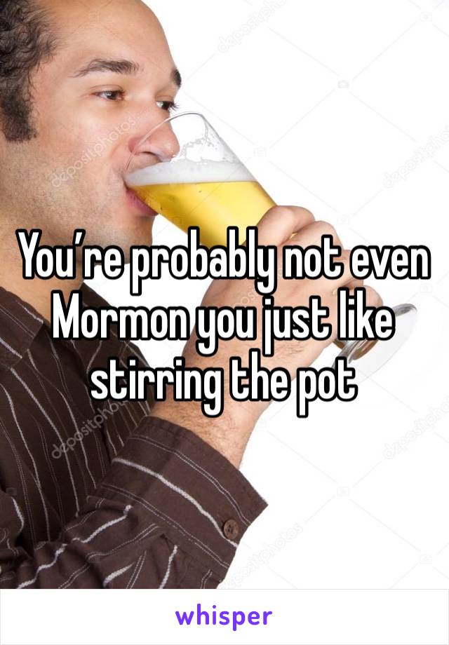 You’re probably not even Mormon you just like stirring the pot 