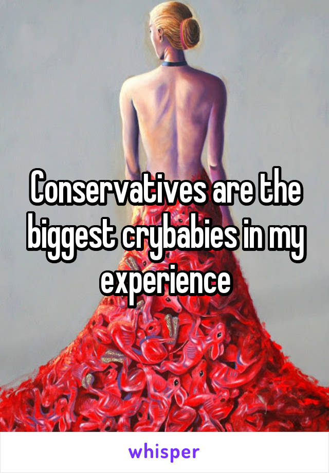 Conservatives are the biggest crybabies in my experience