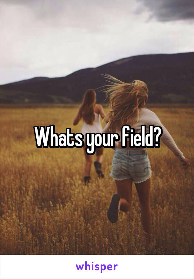 Whats your field?