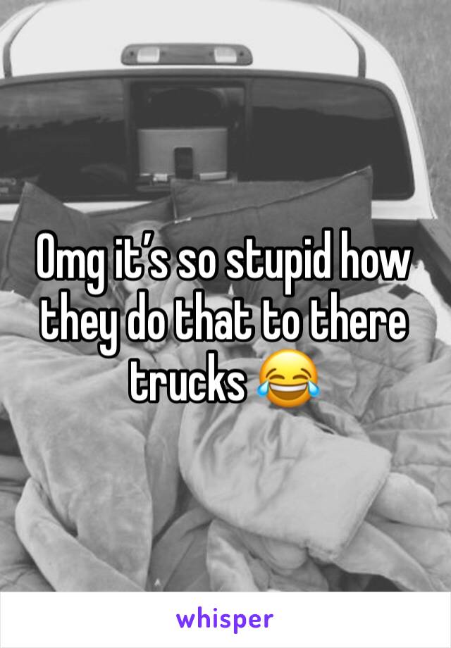 Omg it’s so stupid how they do that to there trucks 😂