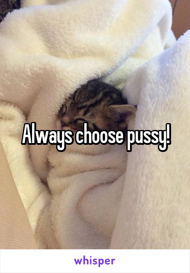 Always choose pussy!