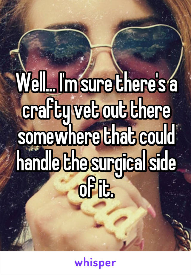 Well... I'm sure there's a crafty vet out there somewhere that could handle the surgical side of it.