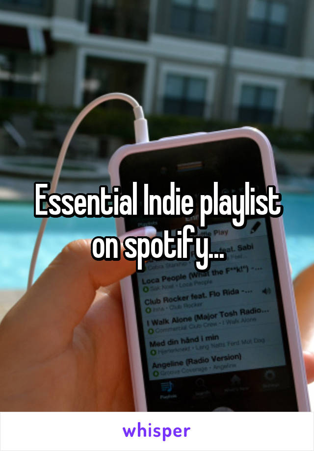 Essential Indie playlist on spotify...