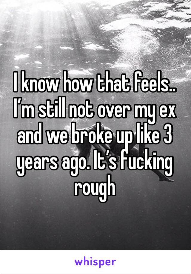 I know how that feels.. I’m still not over my ex and we broke up like 3 years ago. It’s fucking rough