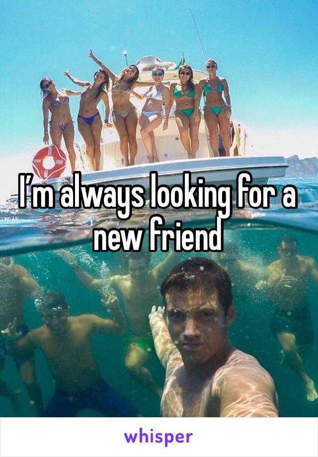 I’m always looking for a new friend
