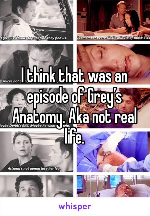 I think that was an episode of Grey’s Anatomy. Aka not real life.