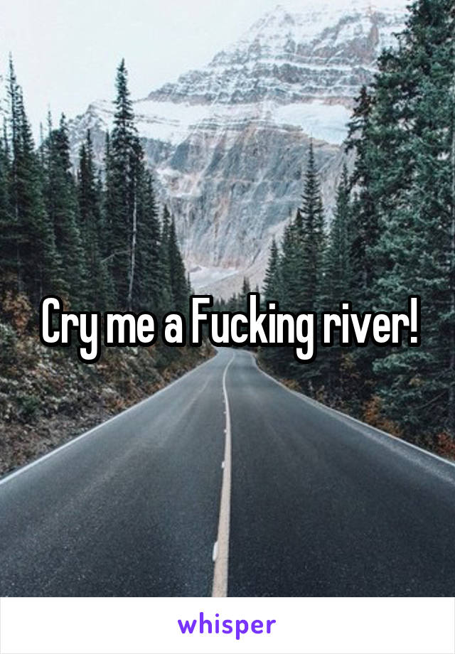 Cry me a Fucking river!