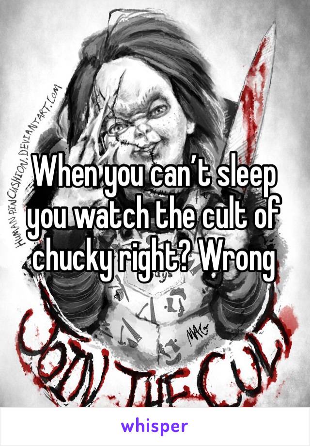 When you can’t sleep you watch the cult of chucky right? Wrong 