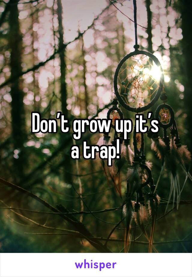 Don’t grow up it’s a trap!