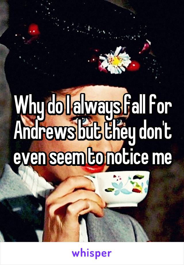 Why do I always fall for Andrews but they don't even seem to notice me