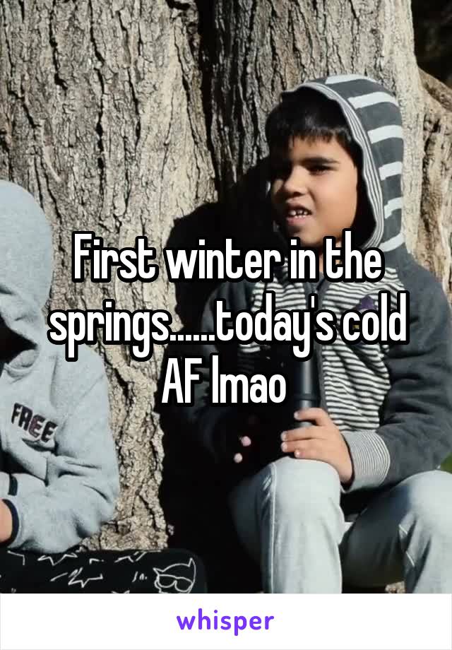 First winter in the springs......today's cold AF lmao 