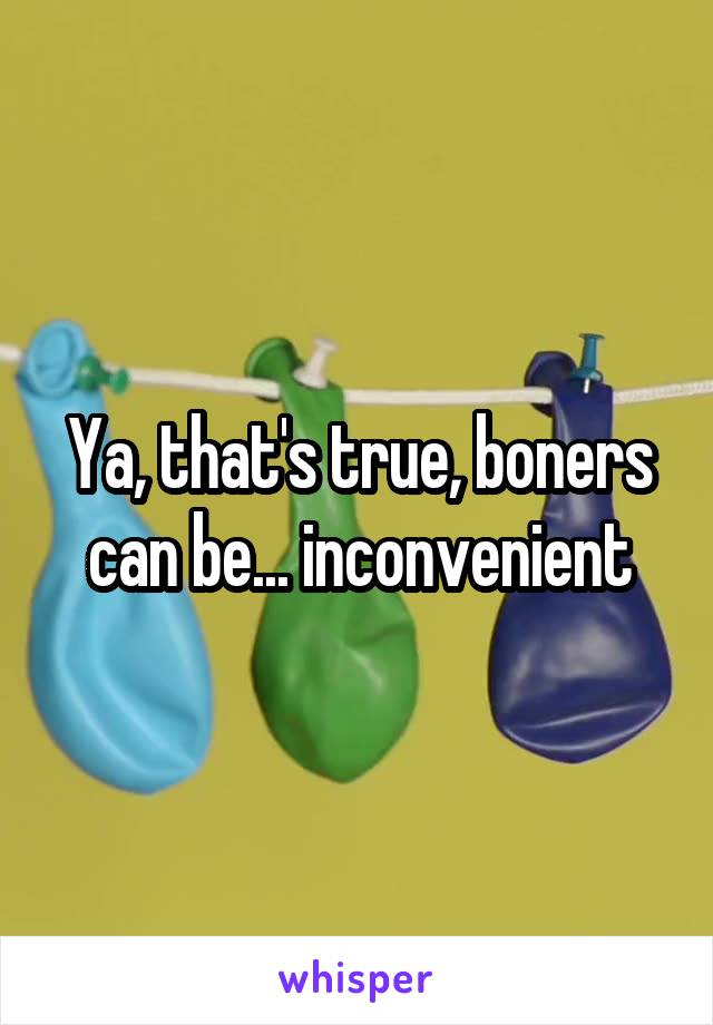 Ya, that's true, boners can be... inconvenient