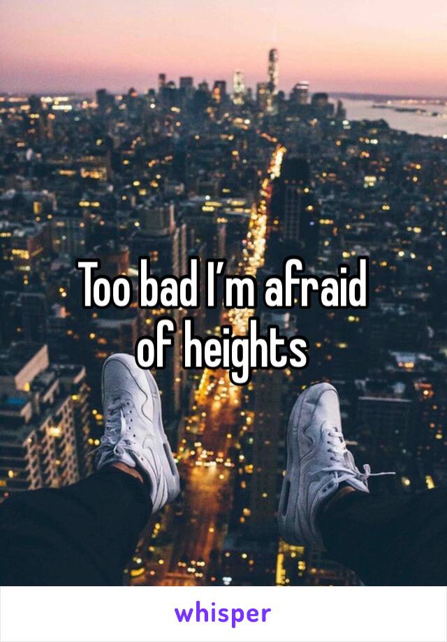 Too bad I’m afraid of heights 
