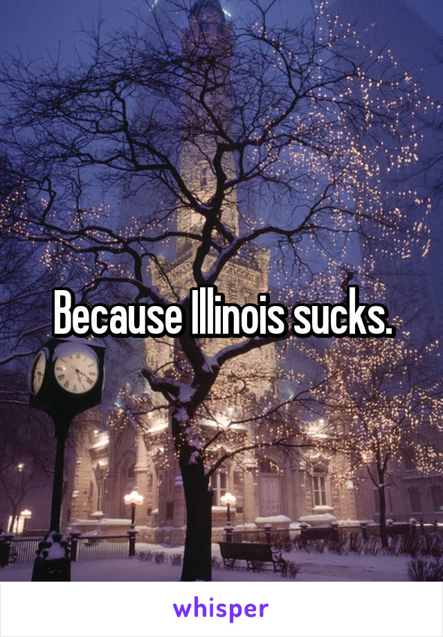 Because Illinois sucks.