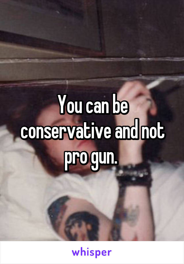 You can be conservative and not pro gun. 