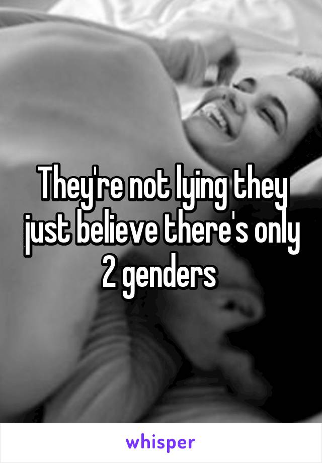 They're not lying they just believe there's only 2 genders 