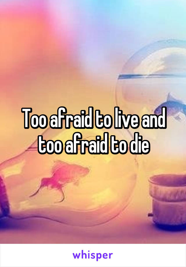 Too afraid to live and too afraid to die