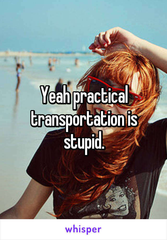 Yeah practical transportation is stupid.