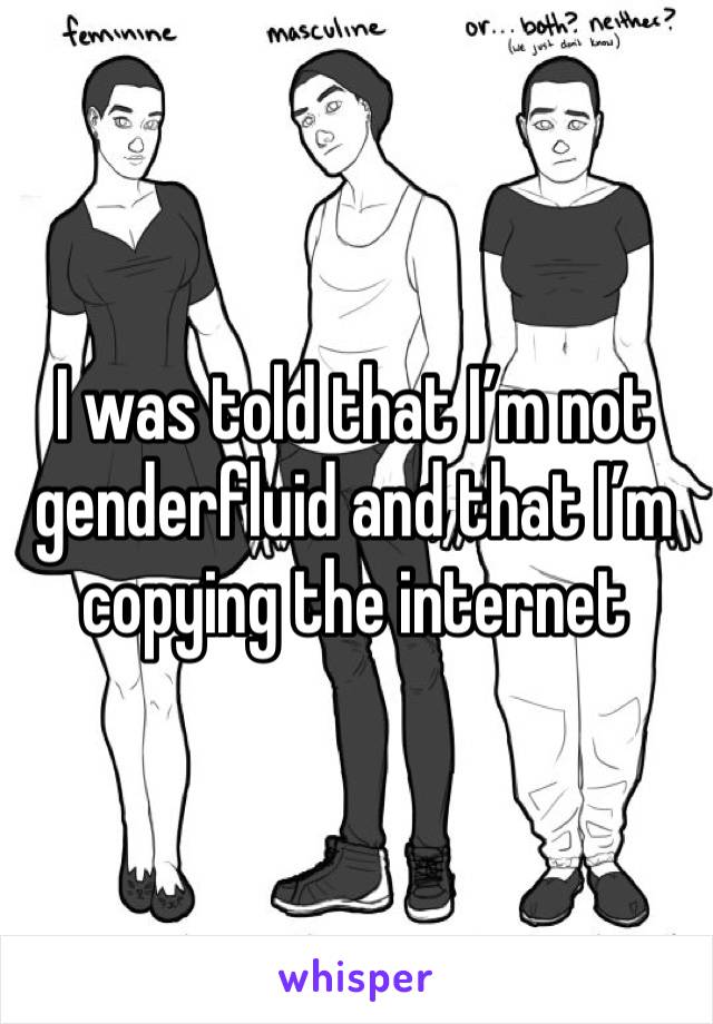 I was told that I’m not genderfluid and that I’m copying the internet 