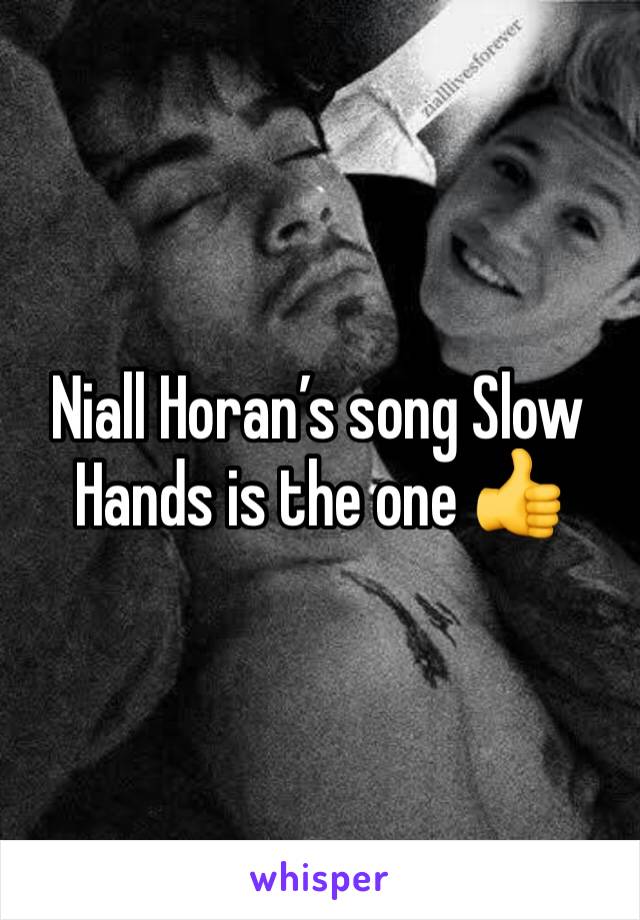 Niall Horan’s song Slow Hands is the one 👍