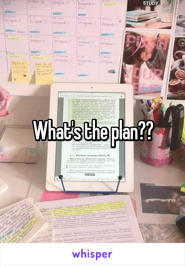 What's the plan??