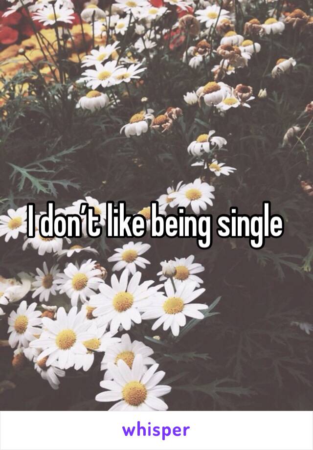 I don’t like being single 