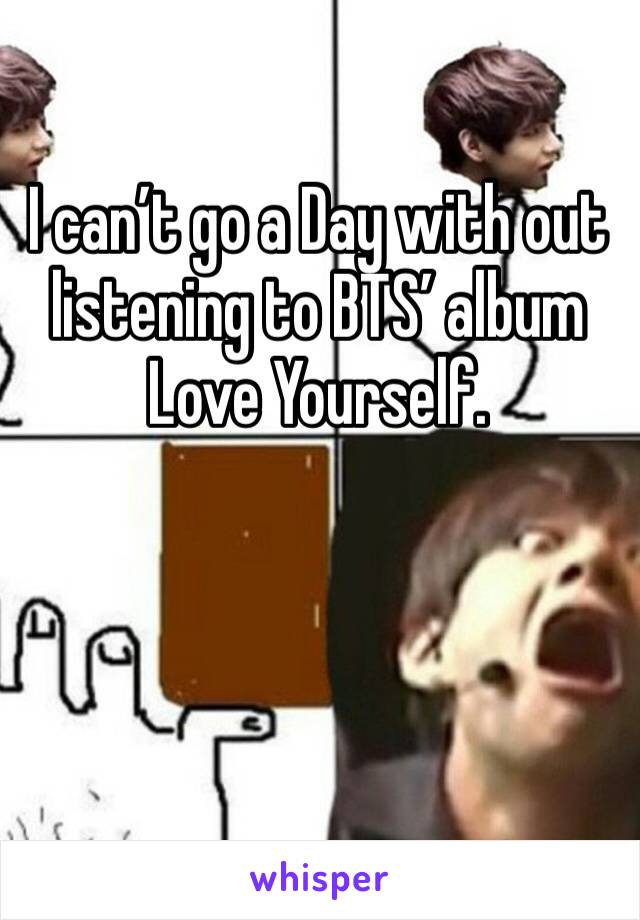 I can’t go a Day with out listening to BTS’ album Love Yourself. 