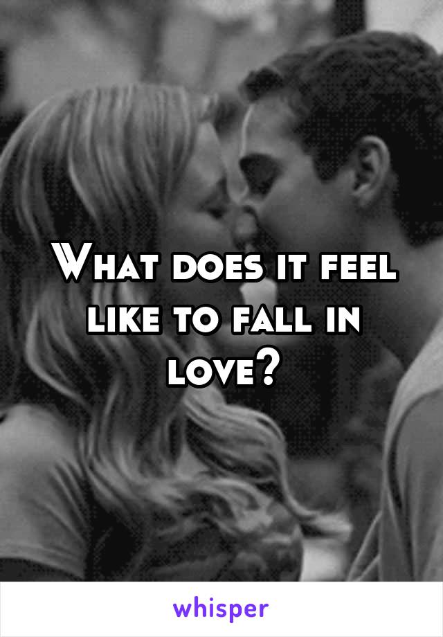 What does it feel like to fall in love?