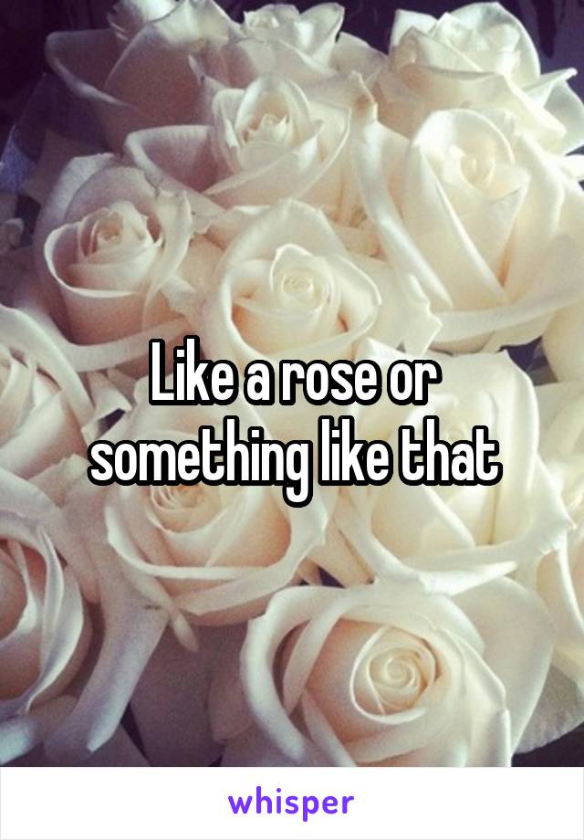 Like a rose or something like that