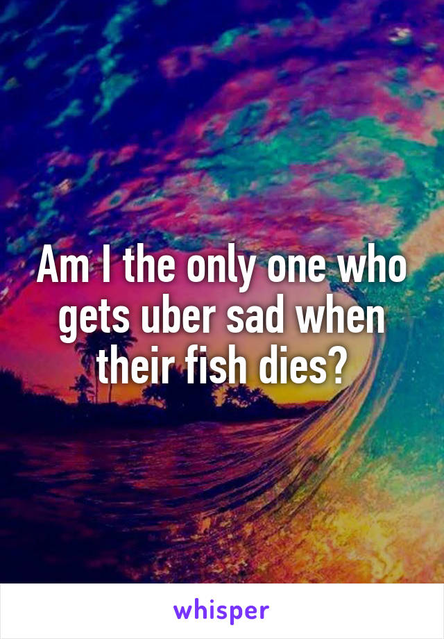 Am I the only one who gets uber sad when their fish dies?