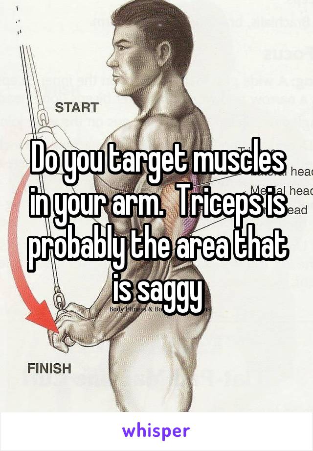 Do you target muscles in your arm.  Triceps is probably the area that is saggy
