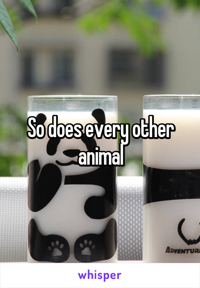 So does every other animal