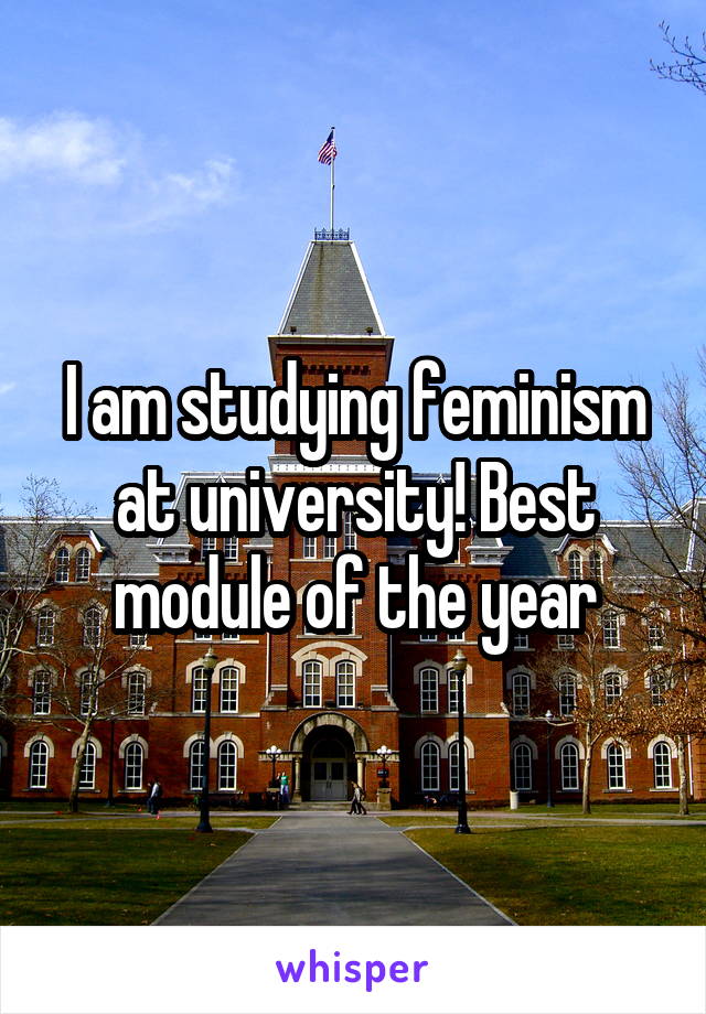 I am studying feminism at university! Best module of the year