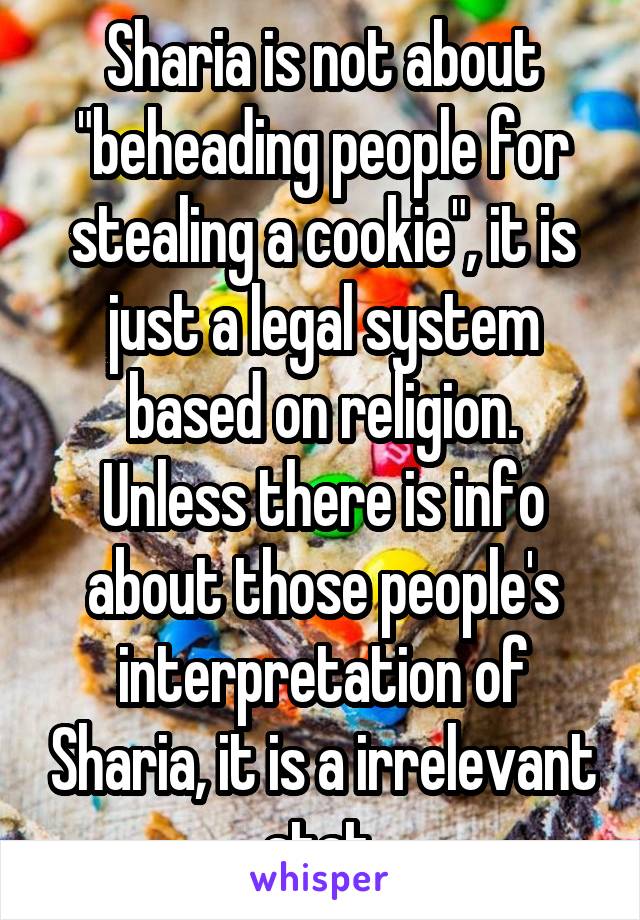 Sharia is not about "beheading people for stealing a cookie", it is just a legal system based on religion.
Unless there is info about those people's interpretation of Sharia, it is a irrelevant stat.