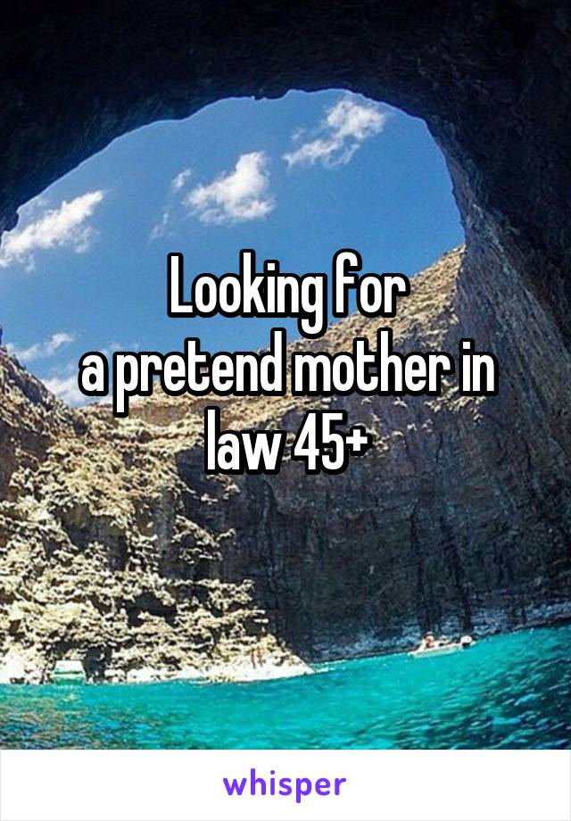 Looking for
a pretend mother in law 45+
