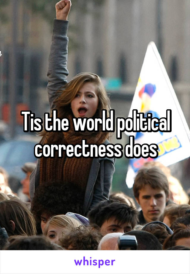 Tis the world political correctness does