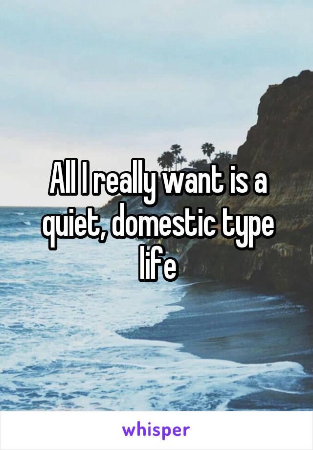 All I really want is a quiet, domestic type life