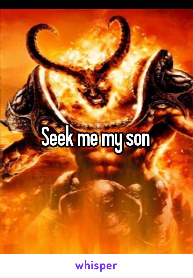 Seek me my son 