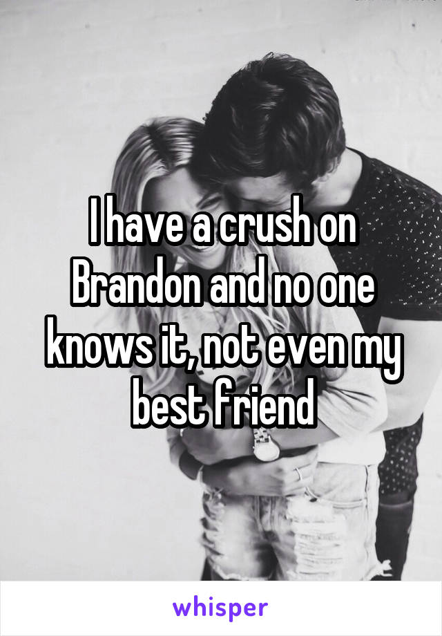 I have a crush on Brandon and no one knows it, not even my best friend