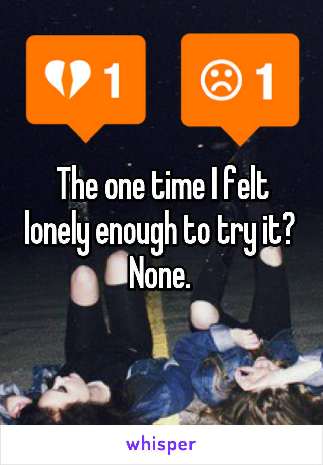 The one time I felt lonely enough to try it?  None. 