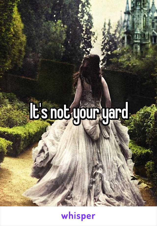 It's not your yard