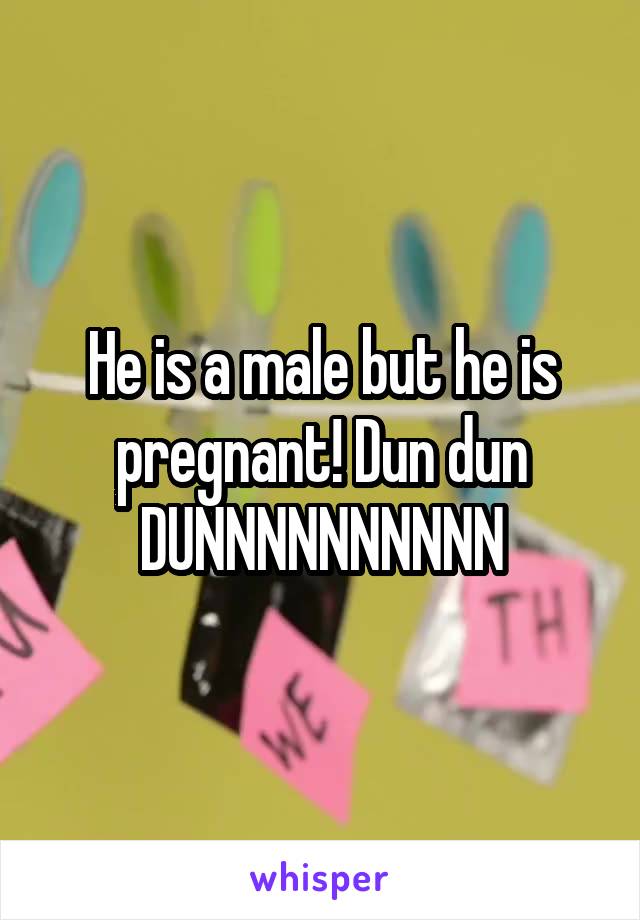 He is a male but he is pregnant! Dun dun DUNNNNNNNNNN