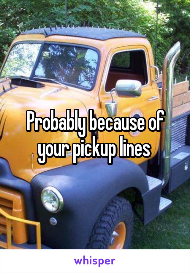 Probably because of your pickup lines 